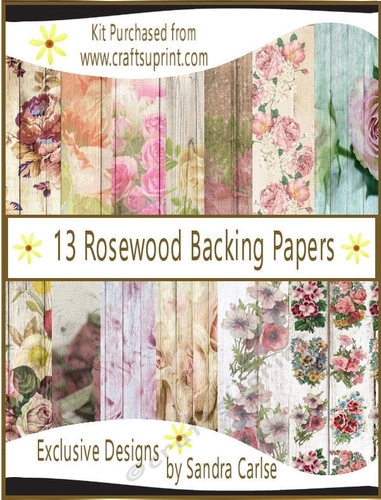 Rosewood 13 x A4 Backing Papers kit 1
