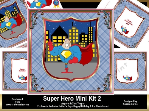 Super Hero Decoupage 3d Topper Mini Kit 2