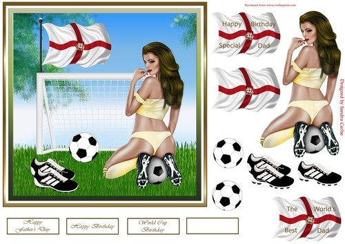 World Cup Football Decoupage Topper 2