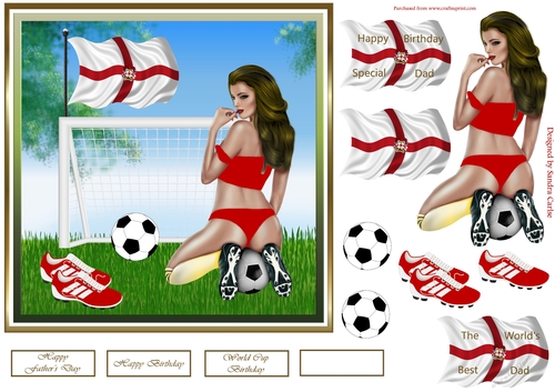 World Cup Football Decoupage Topper 6