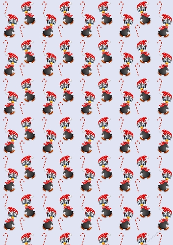 Christmas Penguins Backing Paper 2 Ice Blue