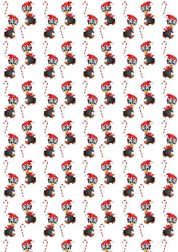 Christmas Penguins Backing Paper 2 White