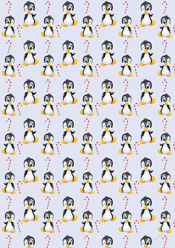Christmas Penguins Backing Paper 4 Ice Blue
