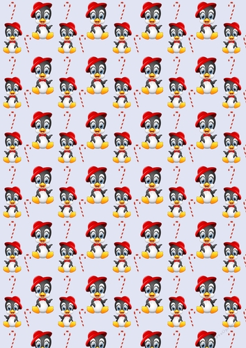 Christmas Penguins Backing Paper 5 Ice Blue