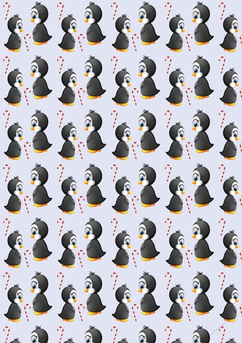 Christmas Penguins Backing Paper 6 Ice Blue