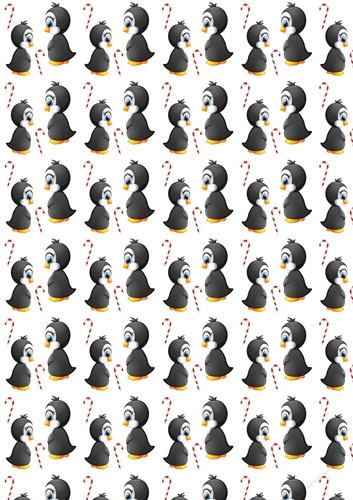 Christmas Penguins Backing Paper 6 White