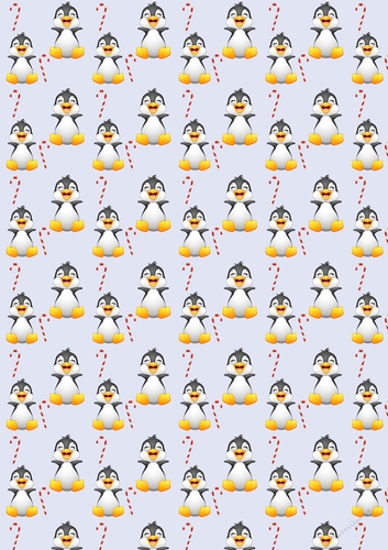 Christmas Penguins Backing Paper 7 Ice Blue