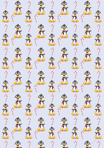 Christmas Penguins Backing Paper 10 Ice Blue