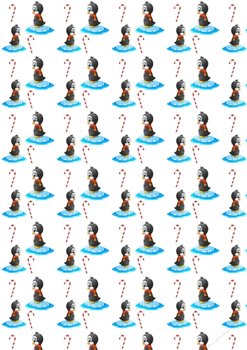 Christmas Penguins Backing Paper 11 White