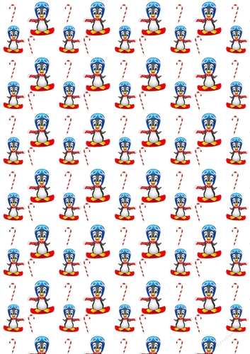 Christmas Penguins Backing Paper 12 White