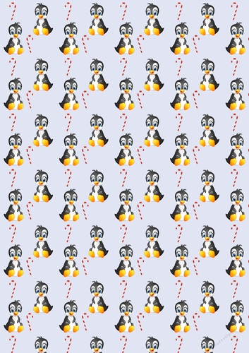 Christmas Penguins Backing Paper 13 Ice Blue