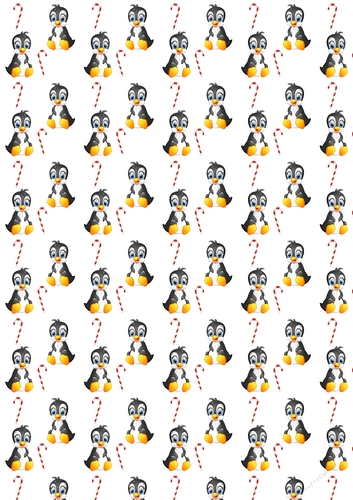 Christmas Penguins Backing Paper 13 White