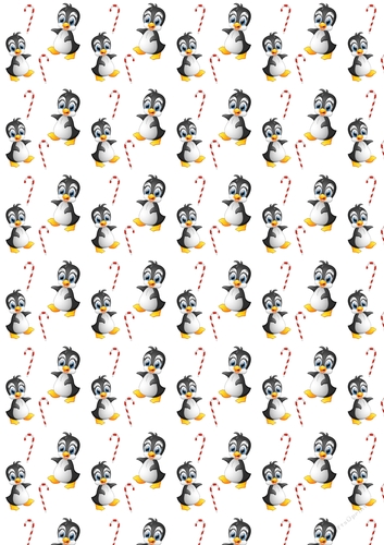 Christmas Penguins Backing Paper 14 White