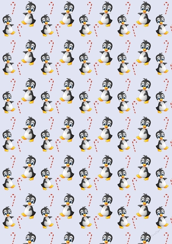 Christmas Penguins Backing Paper 14 Ice Blue