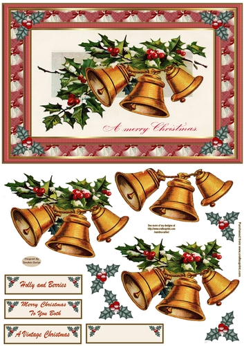 Vintage Christmas Bells Topper