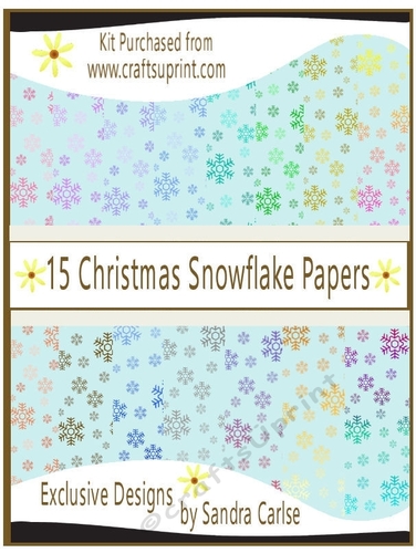 Christmas Snowflakes 15 x Backing Papers kit