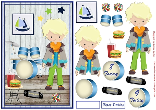 Young Boy Birthday Decoupage Topper 3