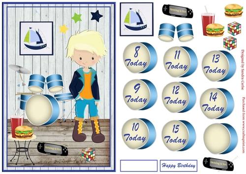 Happy Birthday Boy Decoupage Topper 1