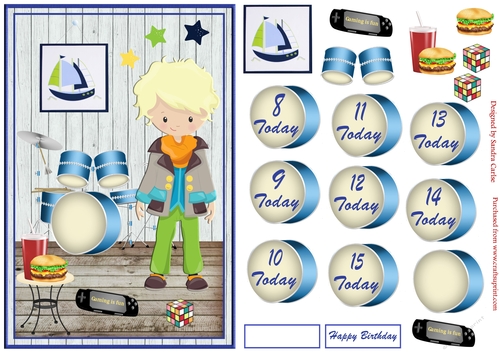 Happy Birthday Boy Decoupage Topper 2
