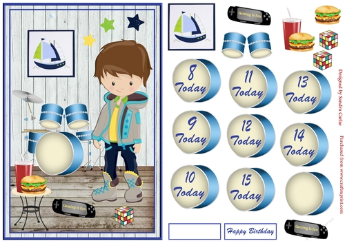Happy Birthday Boy Decoupage Topper 3