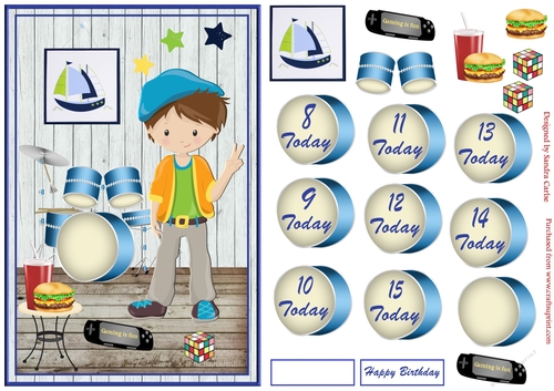 Happy Birthday Boy Decoupage Topper 4