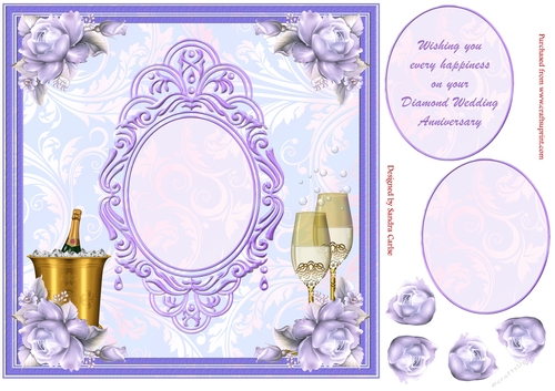 Diamond Anniversary Decoupage Topper 