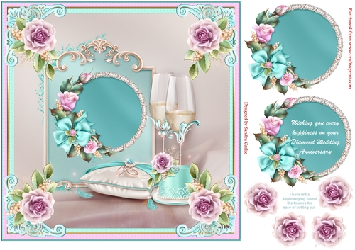 Diamond Anniversary Decoupage Topper 1