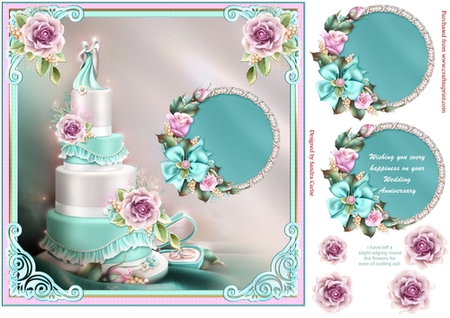 Wedding Anniversary Decoupage Topper 2