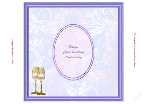 Coral Wedding Anniversary Insert to match cup896683_719 collection