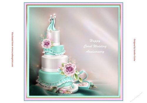 Happy Coral Anniversary Insert to match cup896688_719 collection