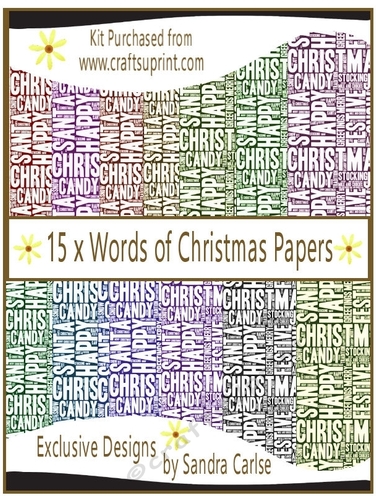 Words of Christmas 15 x Backing Papers kit