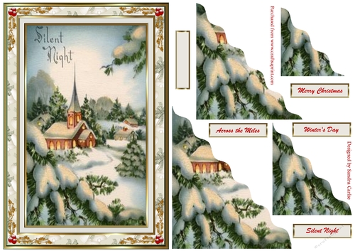 Christmas Silent Night Scalloped Edge Topper