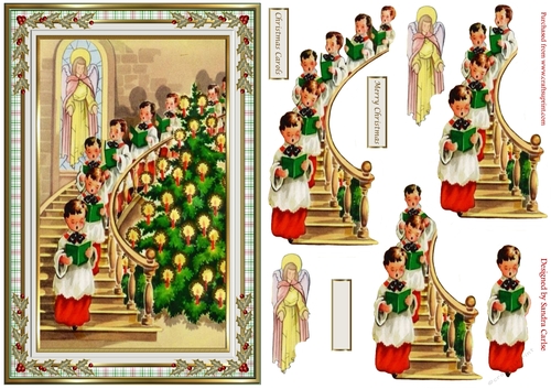 Christmas Carols Decoupage Topper