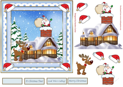 Santa at Christmas Decoupage Topper