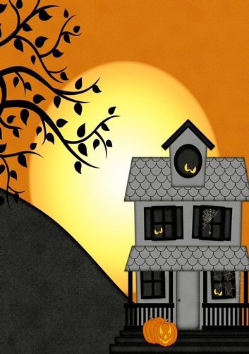 Haunted House Halloween A4 Paper 1