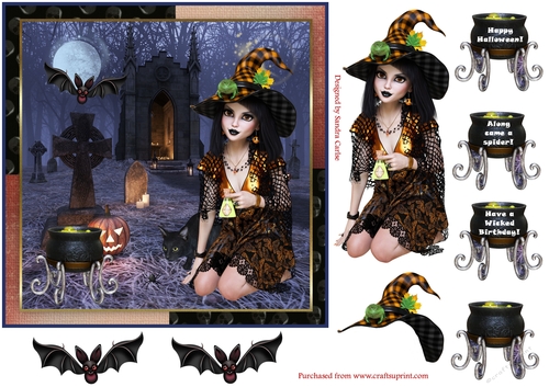 Have a Wicked Birthday Decoupage Topper