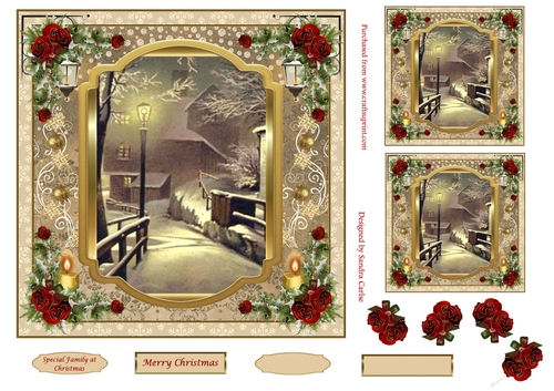 Gold Christmas Scene Topper