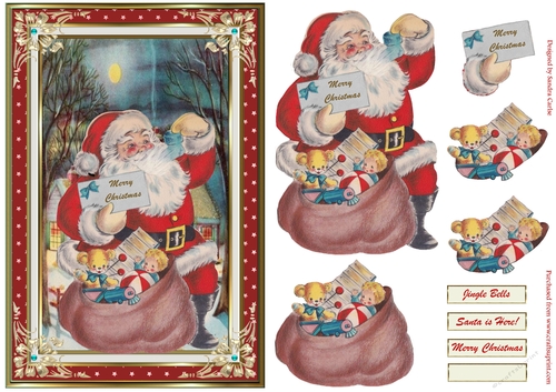 Christmas Santa Decoupage Topper