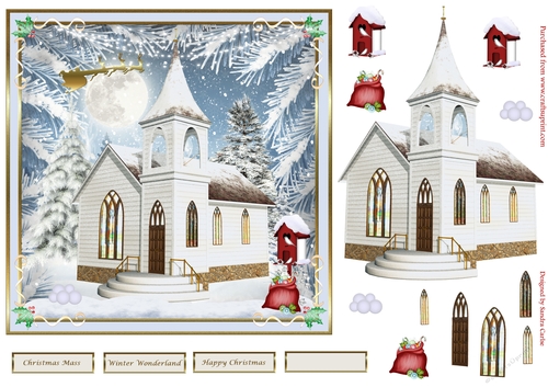 Winter Wonderland Christmas Decoupage Topper