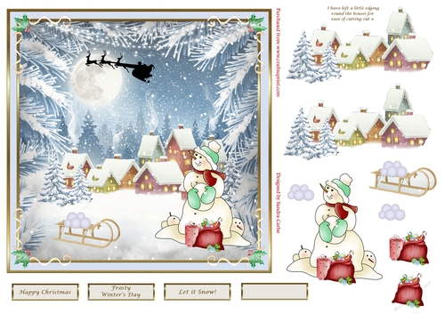 Frosty Winters Day Christmas Decoupage Topper