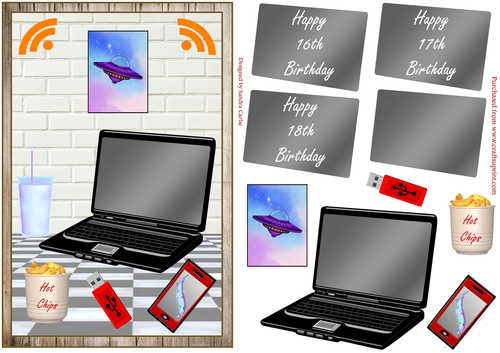 Happy Birthday 16 - 18 Age Decoupage Topper 1