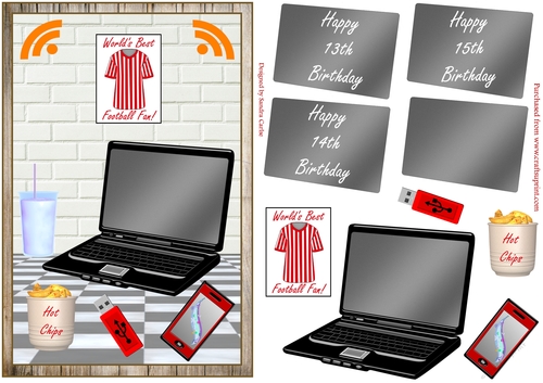 Happy Birthday 13 - 15 Age Decoupage Topper 3