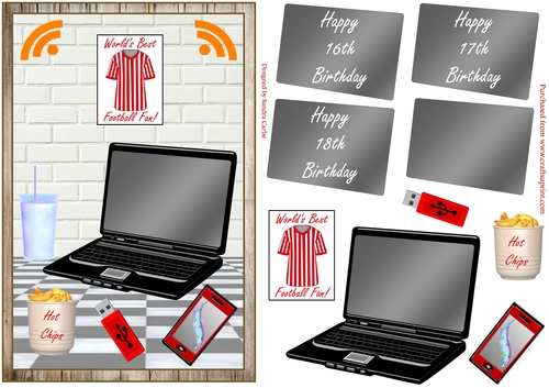 Happy Birthday 16 - 18 Age Decoupage Topper 3