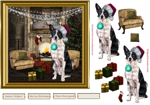 Dogs love Christmas too Decoupage Topper
