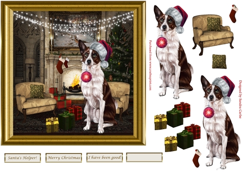 Dogs love Christmas too Decoupage Topper 1