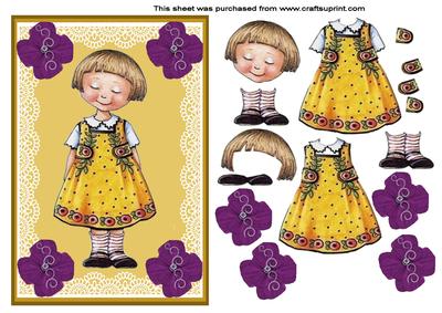Cute Little Girl Decoupage