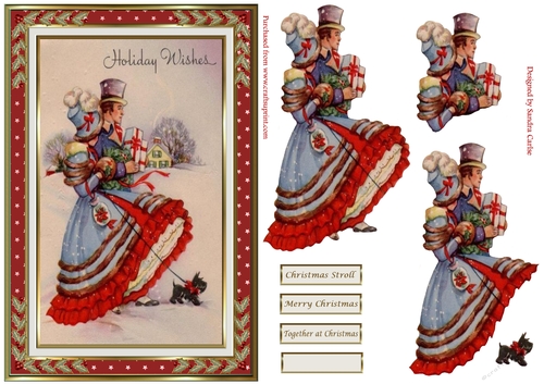 Christmas Stroll Decoupage Topper