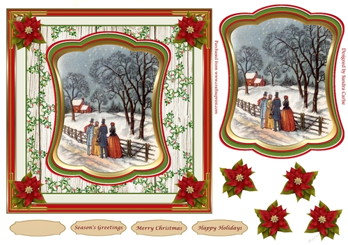 Christmas Scene Vintage Topper 2