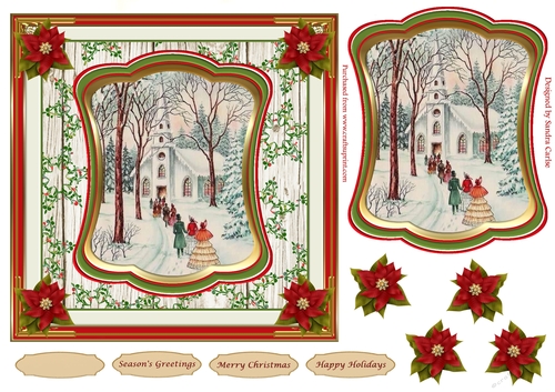 Christmas Scene Vintage Topper 4