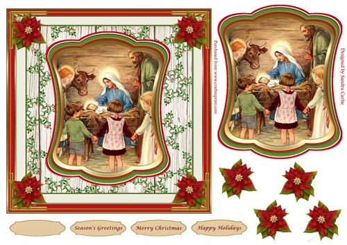 Christmas Scene Vintage Topper 5